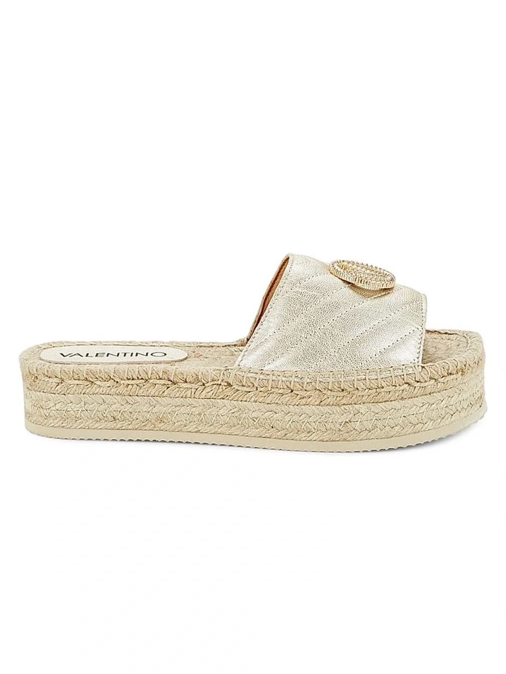VALENTINO GARAVANI Gold Metallic Platform Espadrille - Picture 2 of 3